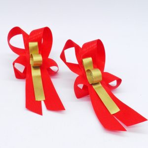 Κόκκινα αυτοκόλλητα φιογκάκια με pastel κορδέλα σετ50 | XeiroTexnima Lucas