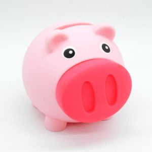 Πλαστικός κουμπαράς με ροζ γουρουνάκι | XeiroTexnima Lucas