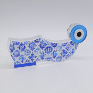 Διακοσμητικό τσαρούχι Plexiglass με μάτι και μπλε παραδοσιακό μοτίβο | XiroTexnima Lucas