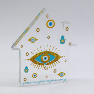 Διακοσμητικό σπίτι Plexiglass με μάτι και protection against negative energy | xeirotexnima lucas