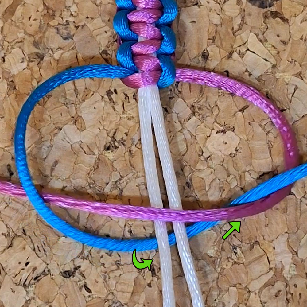 Βήμα 2 για πλέξη Square Knot macrame | XeiroTexnima Lucas