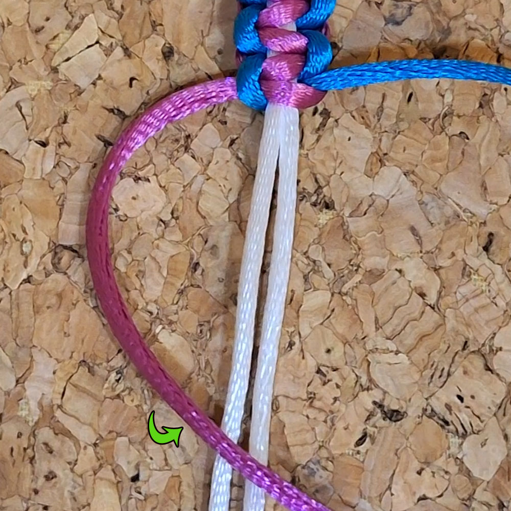 Βήμα 3 για πλέξη Square Knot macrame | XeiroTexnima Lucas