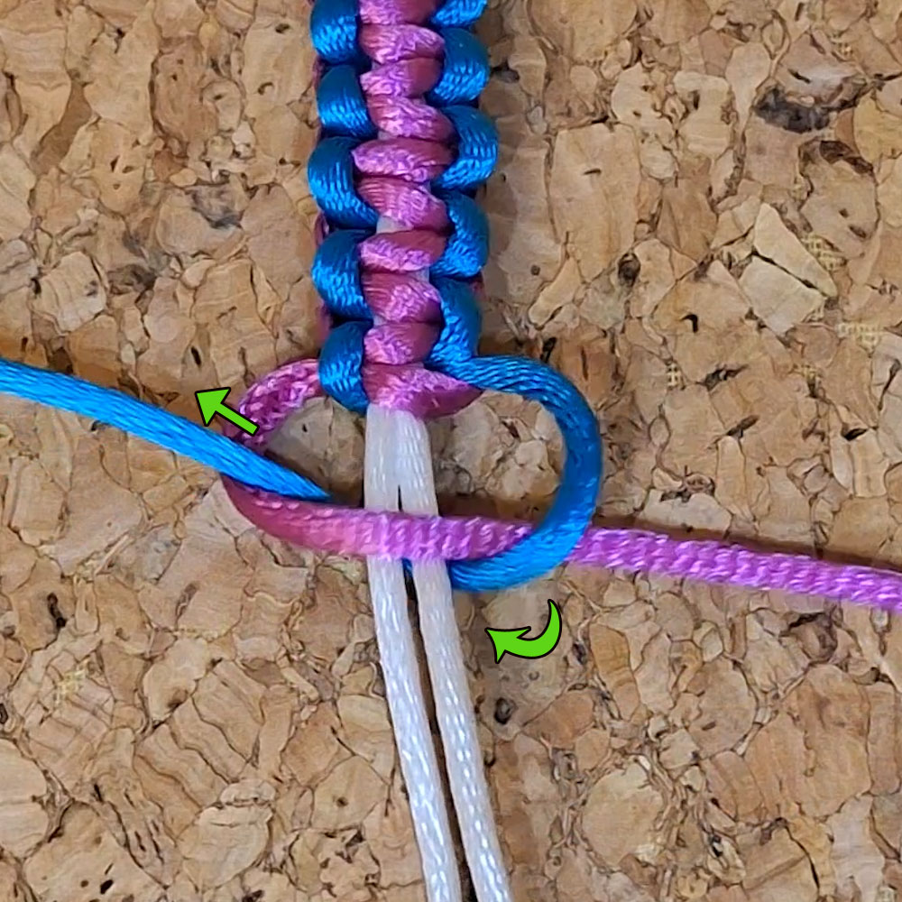 Βήμα 4 για πλέξη Square Knot macrame | XeiroTexnima Lucas
