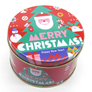στρογγυλό χριστουγεννιάτικο κουτί Merry Christmas με έλατο | XeiroTexnima Lucas