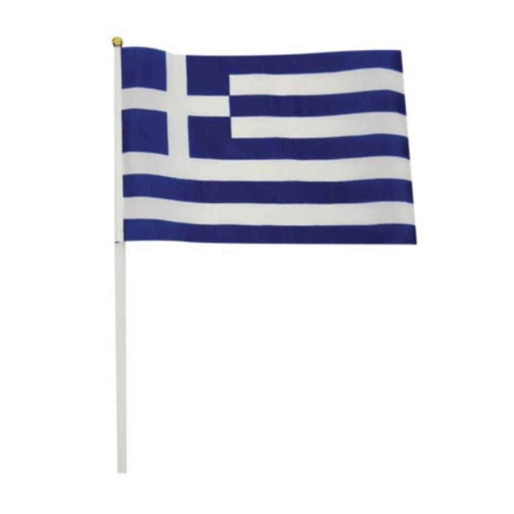 Ελληνική υφασμάτινη σημαία με πλαστικό κοντάρι σε δύο μεγέθη | XeiroTexnima Lucas